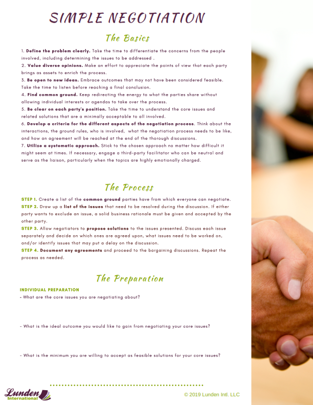 Learning Solution Handout: Simple Negotiation